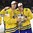 COLOGNE, GERMANY - MAY 21: Sweden's Carl Klingberg #48 and John Klingberg #3 pose for a photo with the World Championship trophy following a 2-1 shootout win over team Canada during gold medal game action at the 2017 IIHF Ice Hockey World Championship. (Photo by Matt Zambonin/HHOF-IIHF Images)
